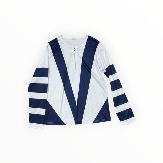 Top Ls By Clothes Mentor In Blue & White, Size:S