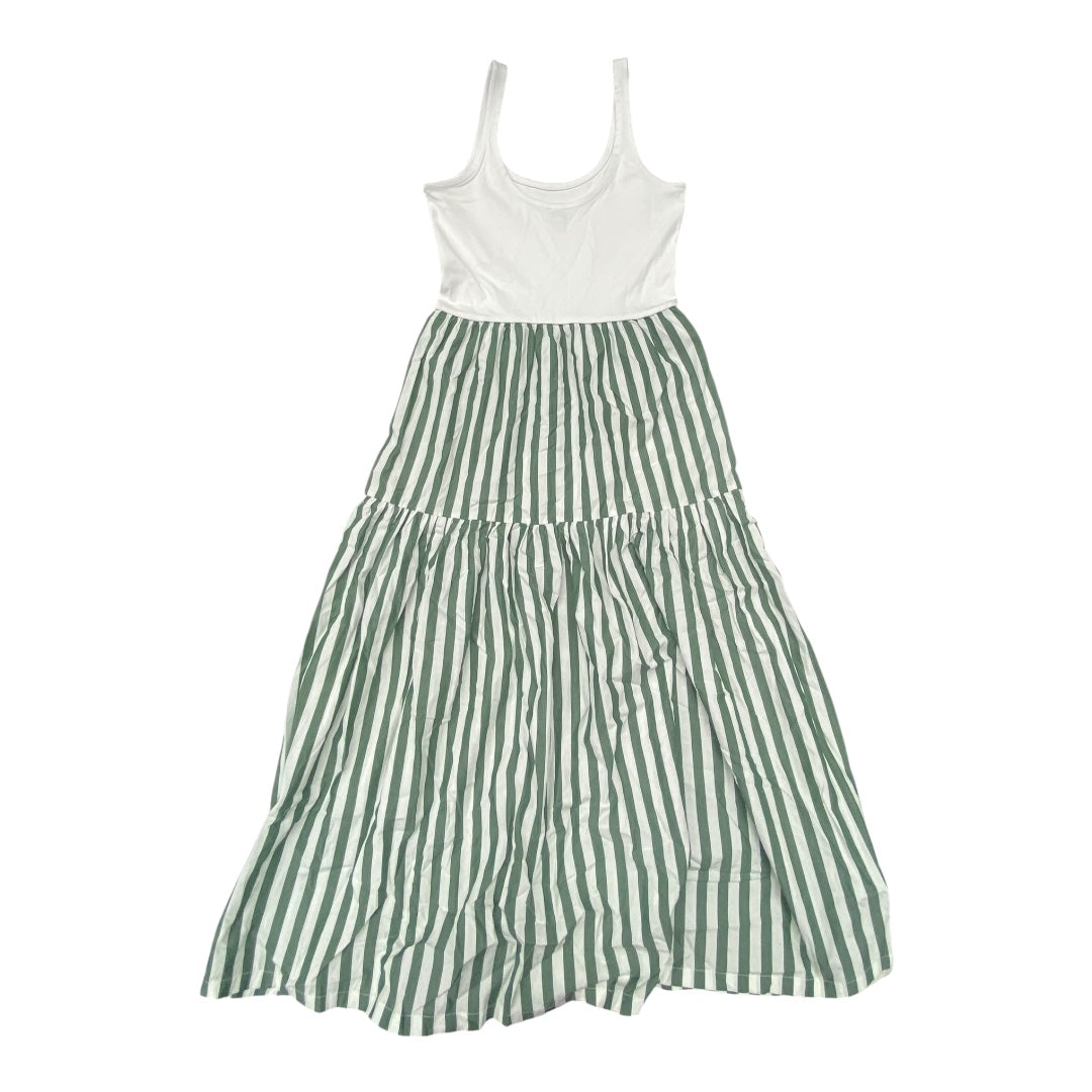 Dress Casual Maxi By J. Crew In Green & White, Size:Xs