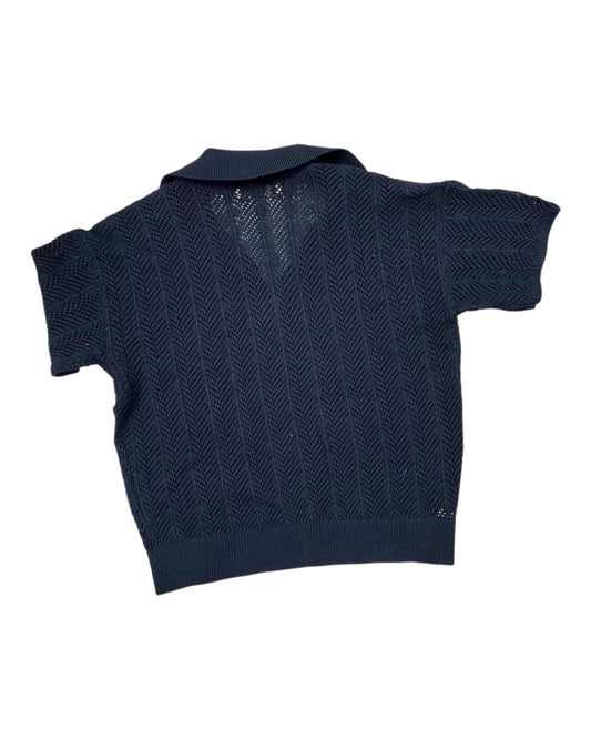 Top Ss By Loft In Black & Blue, Size:L