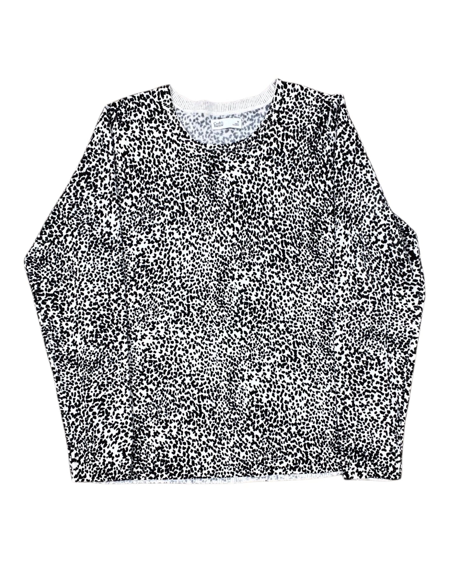 Sweater By Croft And Barrow In Black & White, Size:M