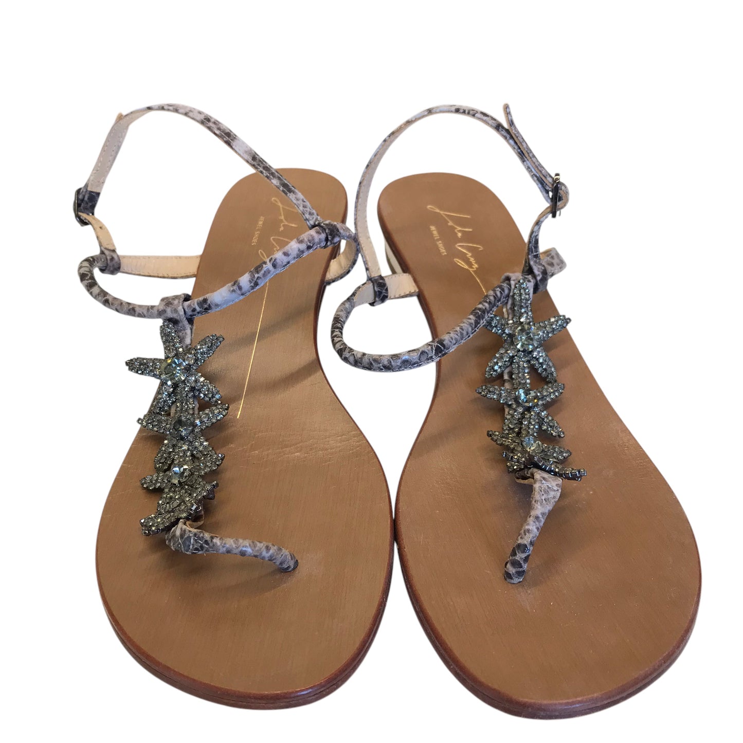 Sandals Flats By Lola Cruz In Snakeskin Print, Size:10.5