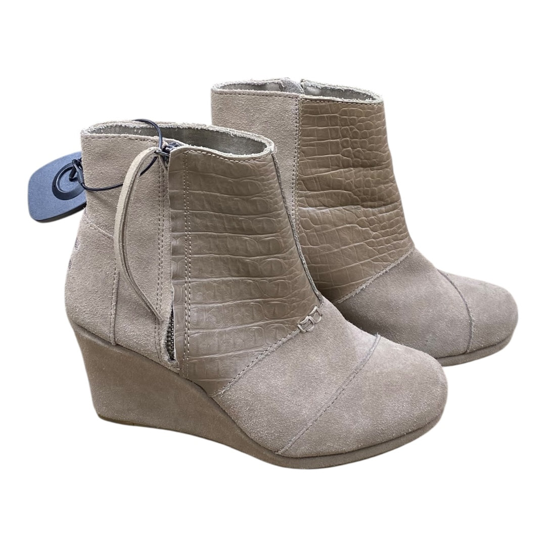 Boots Ankle Heels By Toms In Taupe, Size:7.5