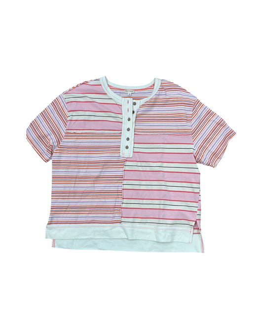 Top Ss By Hem & Thread In Cream & Pink, Size:S