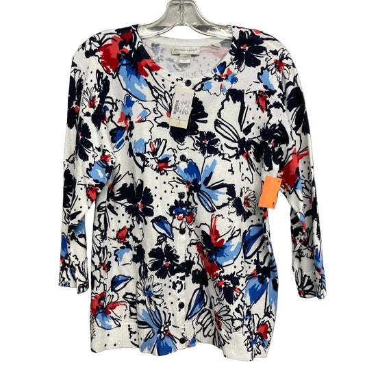 Cardigan By Christopher And Banks In Blue & White, Size:M