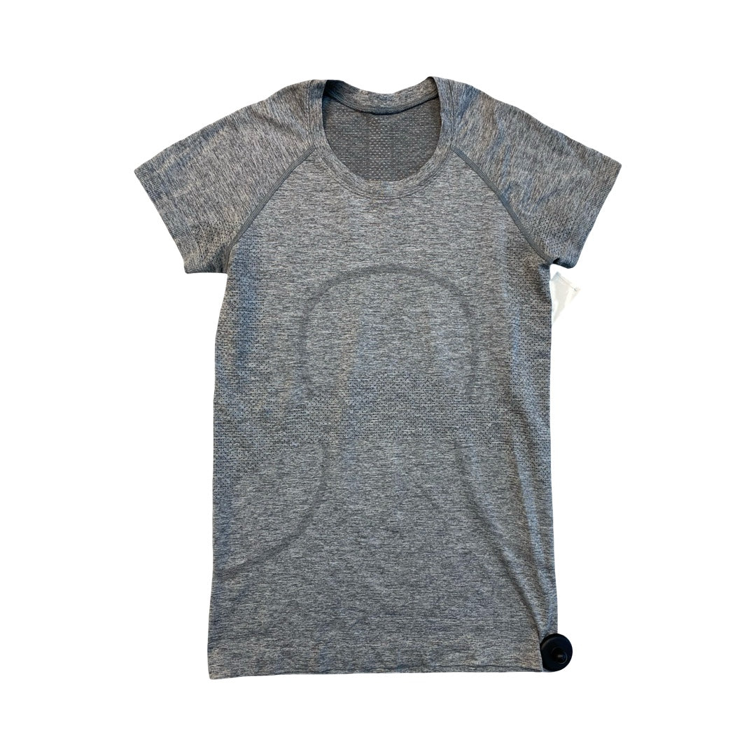 Athletic Top Ss By Lululemon In Grey, Size:6