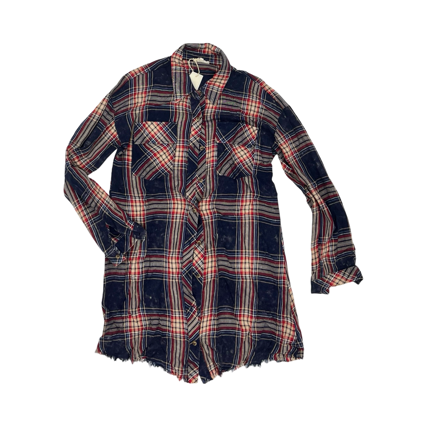 Tunic Ls By Mystree In Blue & Red, Size:S
