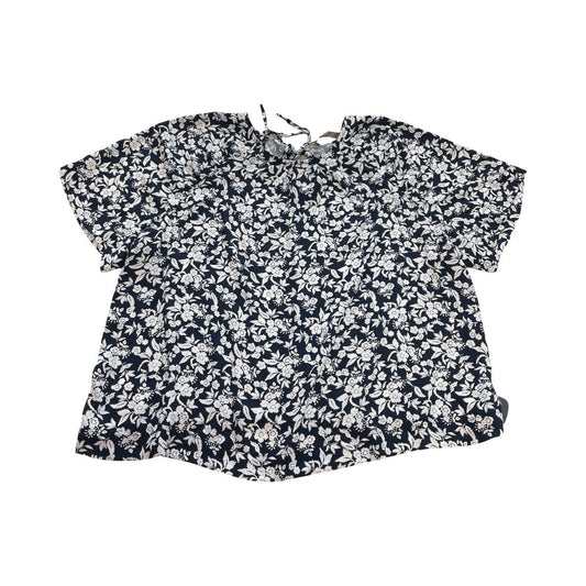 Top Ss By Loft In Blue & White, Size:Lp