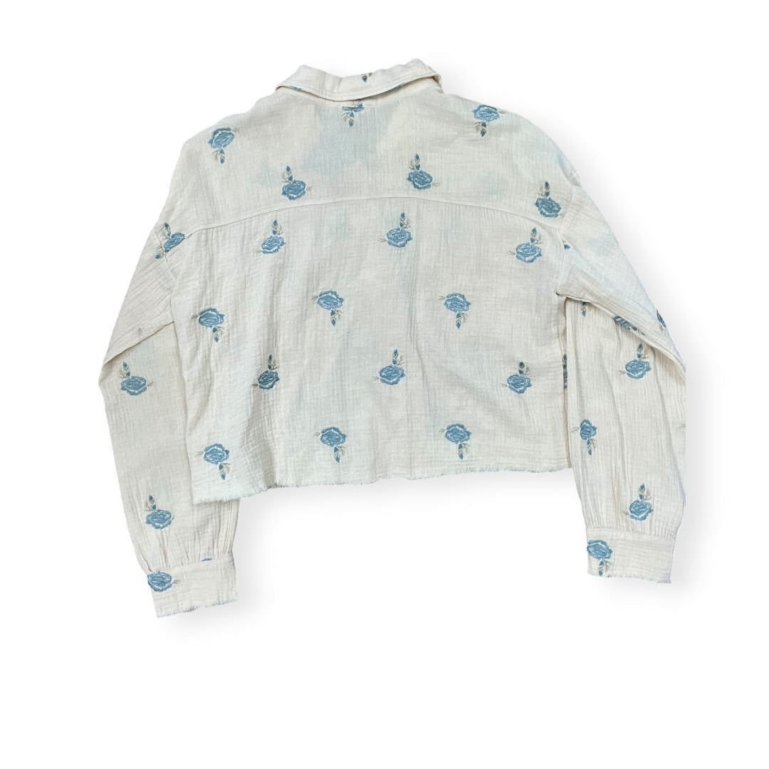 Blouse Ls By Mystree In Cream, Size:L