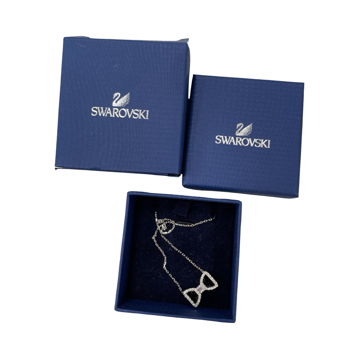 Necklace Designer By Swarovski In Black & Silver