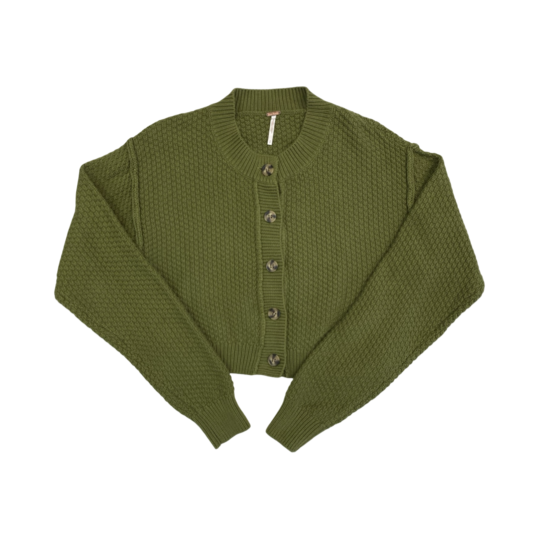 Sweater Cardigan By Free People In Green, Size:S