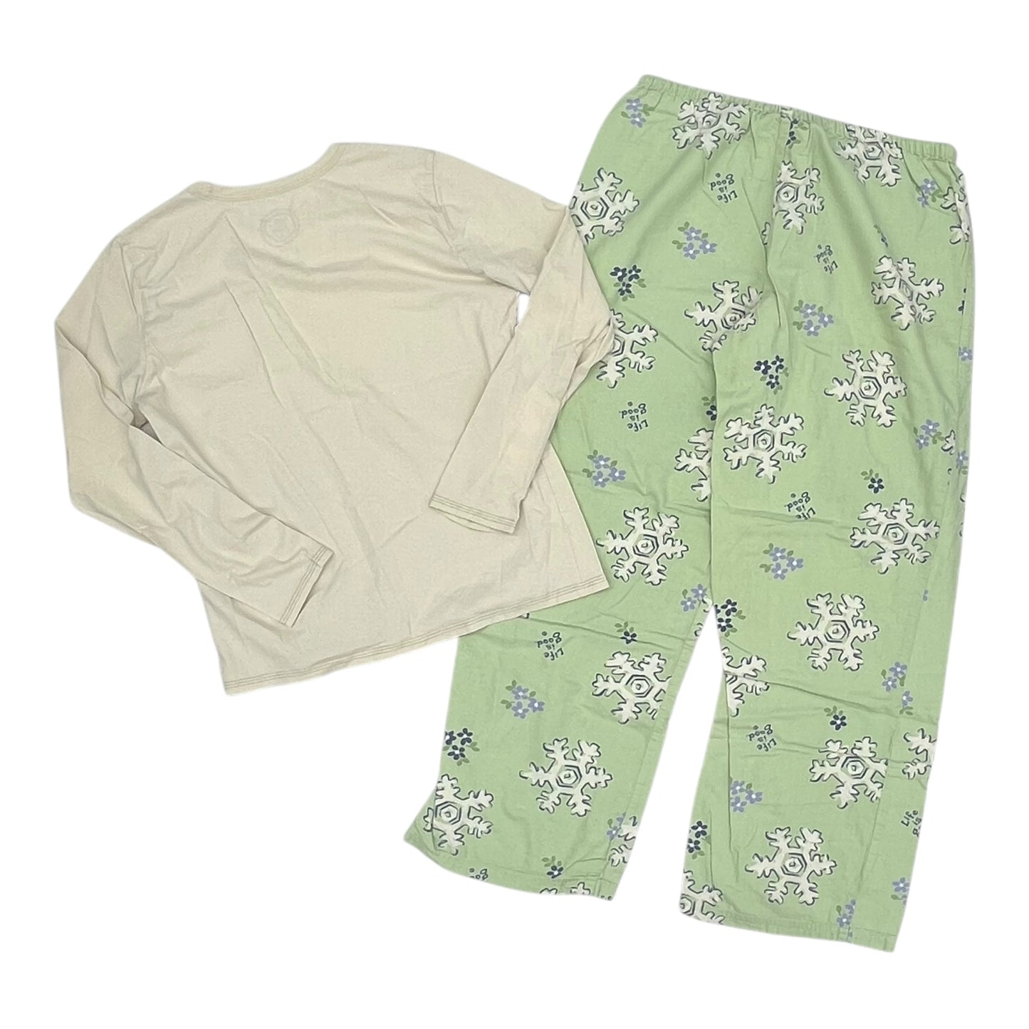 Pajamas 2Pc By Life Is Good In Green & Tan, Size:S