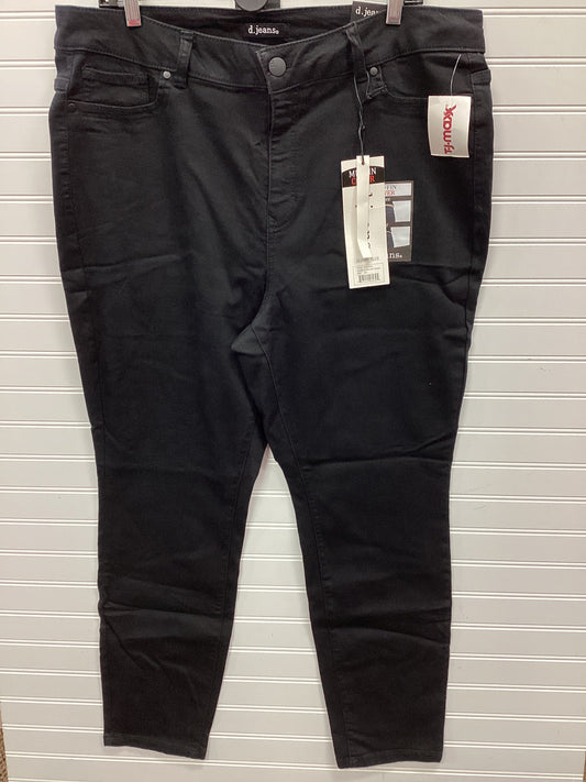 Jeans Skinny By D Jeans In Black Denim, Size:20