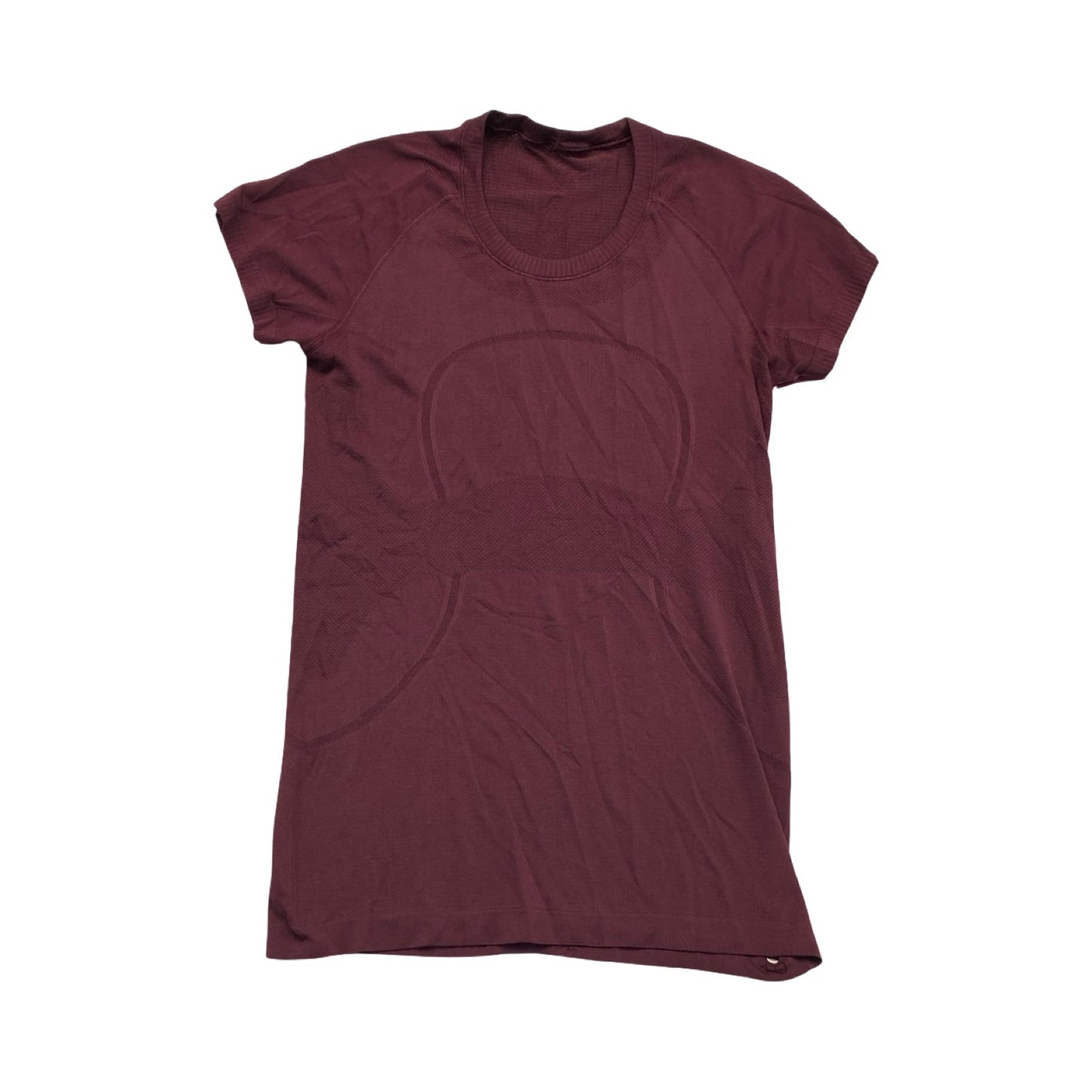 Athletic Top Ss By Lululemon In Maroon, Size:10