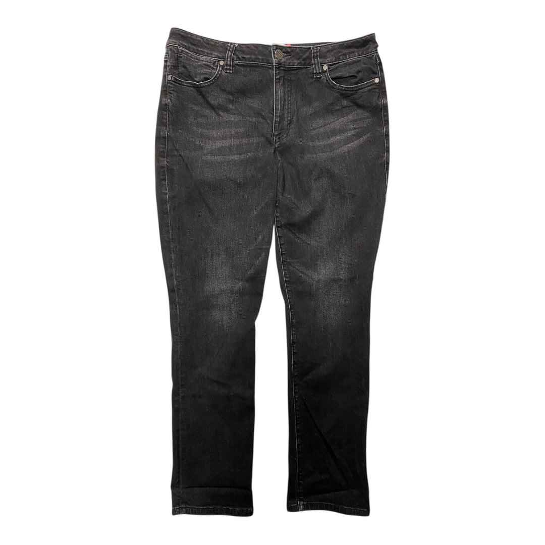 Jeans Straight By Cabi In Black Denim, Size:14