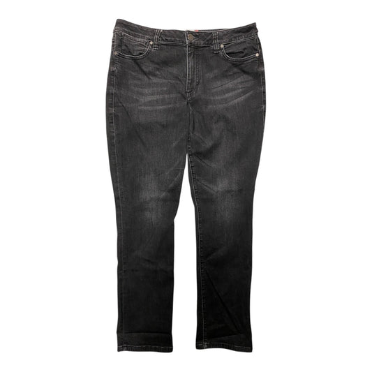 Jeans Straight By Cabi In Black Denim, Size:14