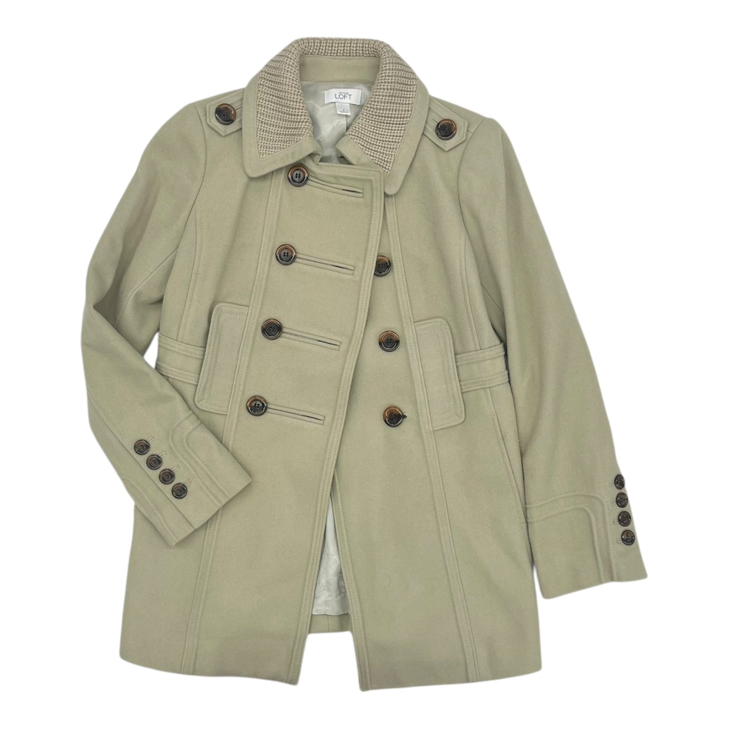 Coat Peacoat By Ann Taylor In Tan, Size:Xs