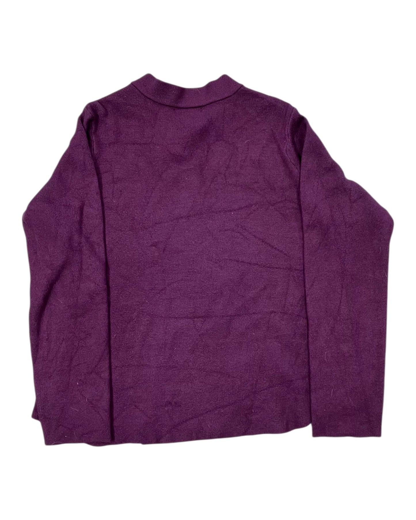 Sweater Cardigan By Kathy Ireland In Maroon, Size:2X