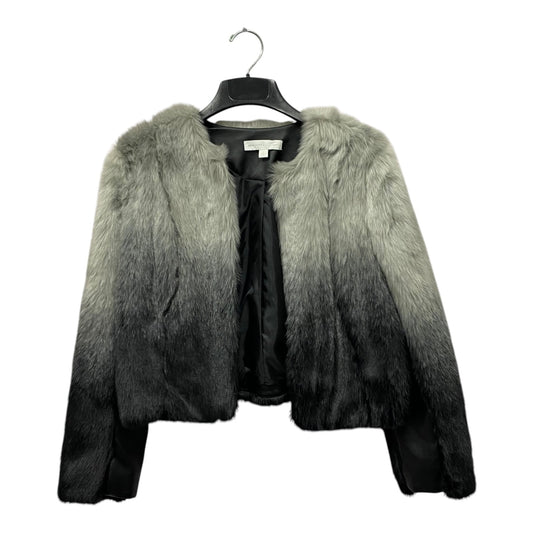 Jacket Faux Fur & Sherpa By New York And Co In Grey, Size:M