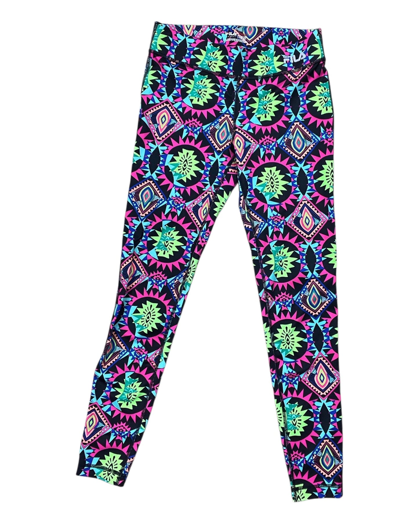 Athletic Leggings By Fila In Black & Pink, Size:Xs