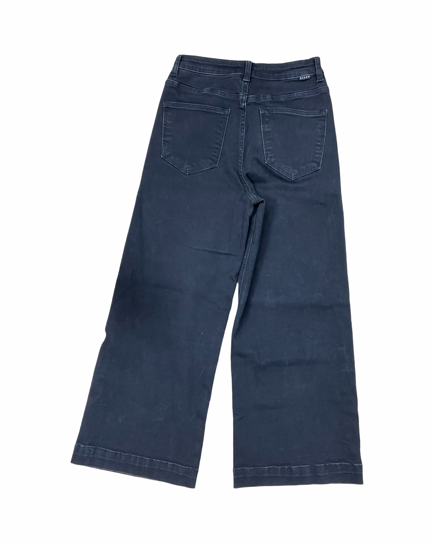 Jeans Wide Leg By Risen In Black Denim, Size:4