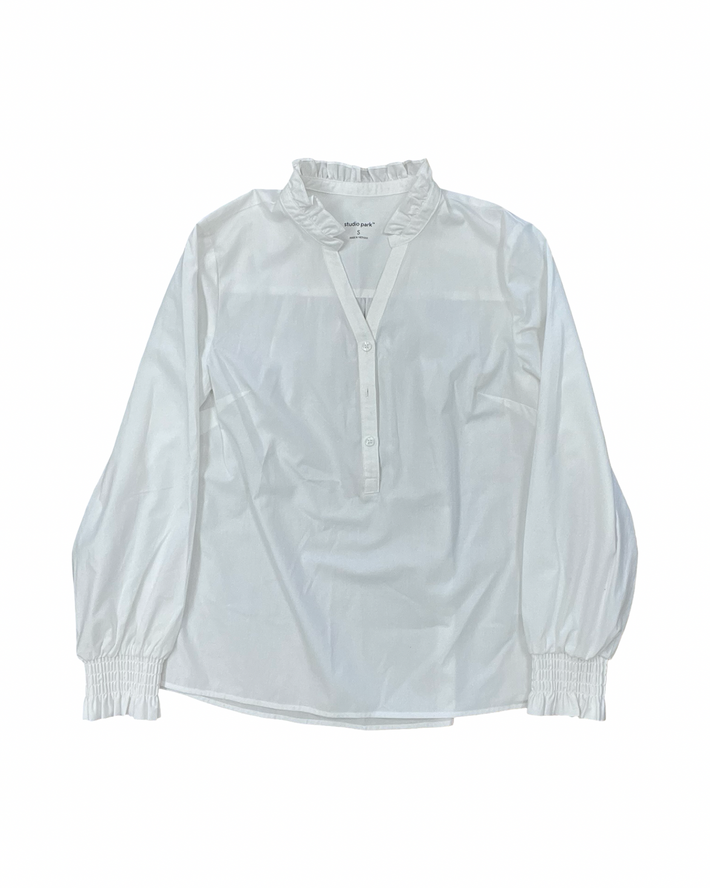 Blouse Ls By Clothes Mentor In White, Size:S