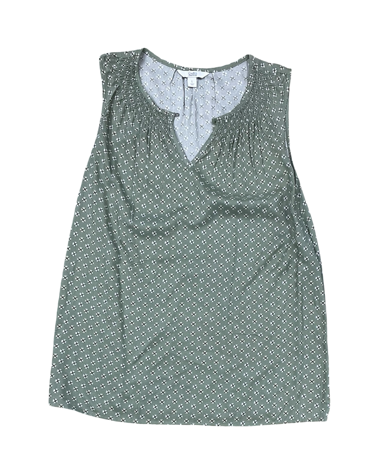 Top Sleeveless By Croft And Barrow In Green, Size:L