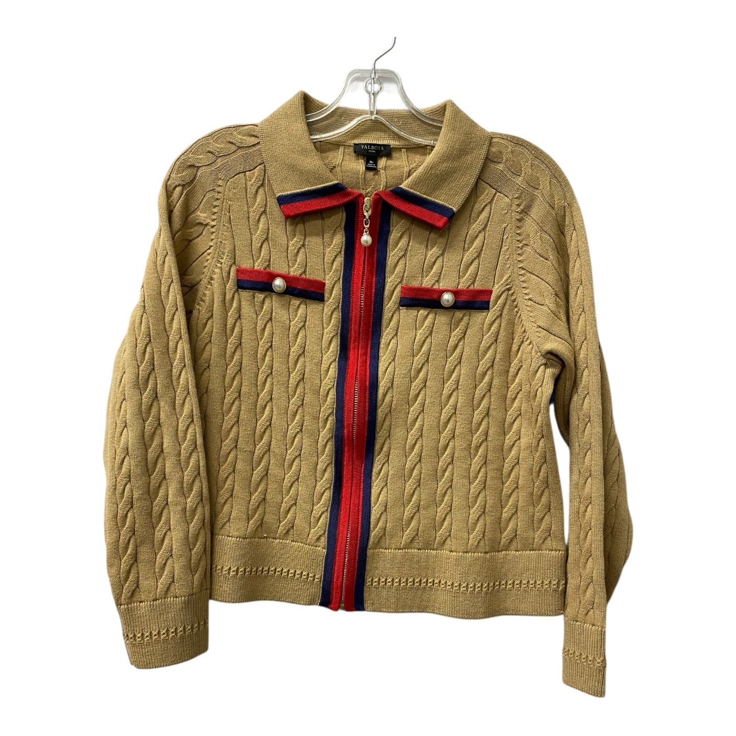 Sweater Cardigan By Talbots In Tan, Size:Mp