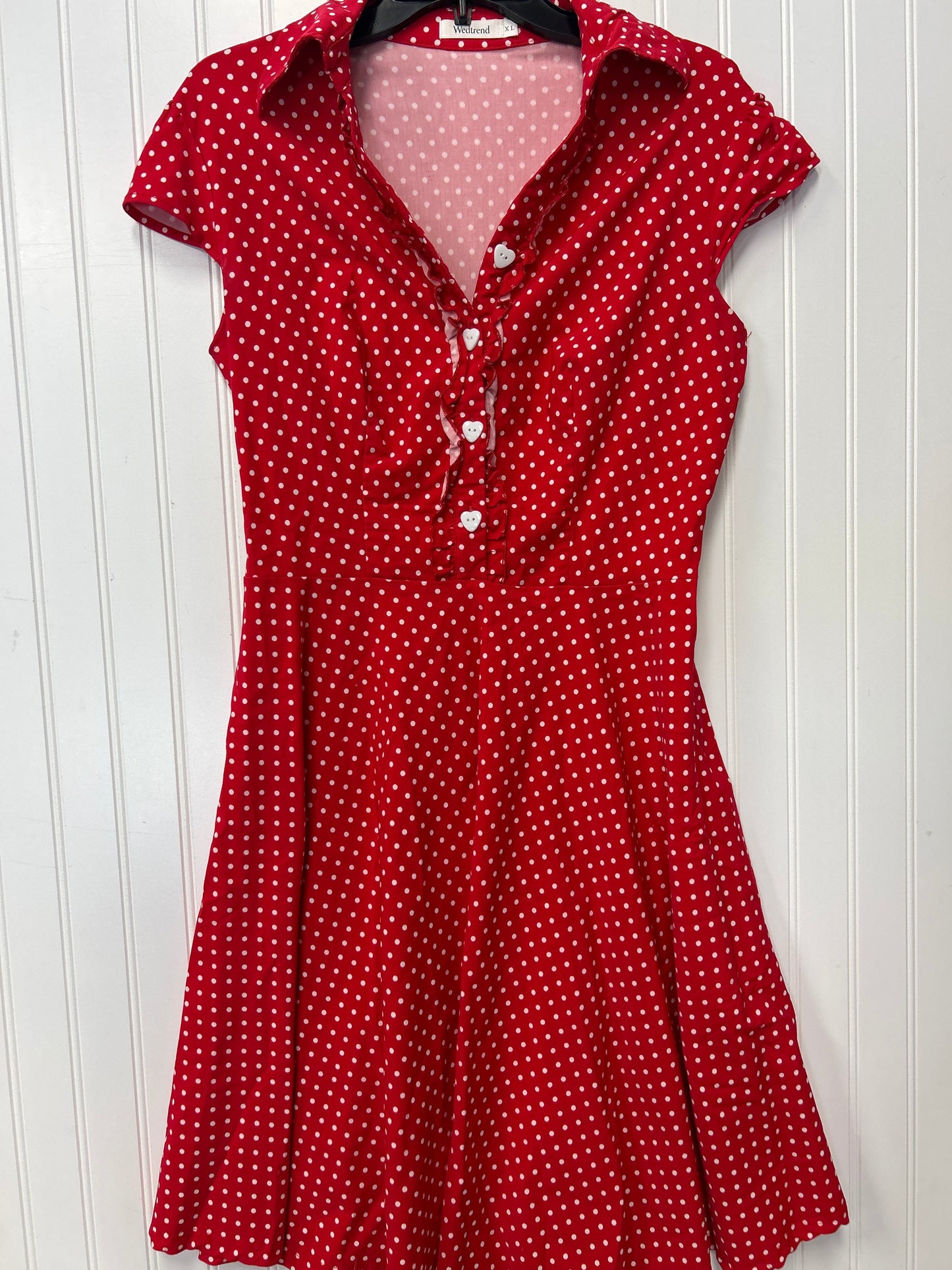 Dress Casual Midi By Cmc In Red, Size:Xl