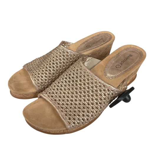 Sandals Heels Wedge By Bare Traps In Tan, Size:9.5