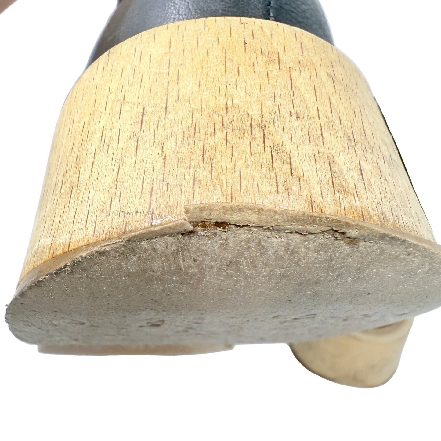 Vintage Block Wooden Heel Ankle Boots Designer By Maison Margiela In Black, Size: 9