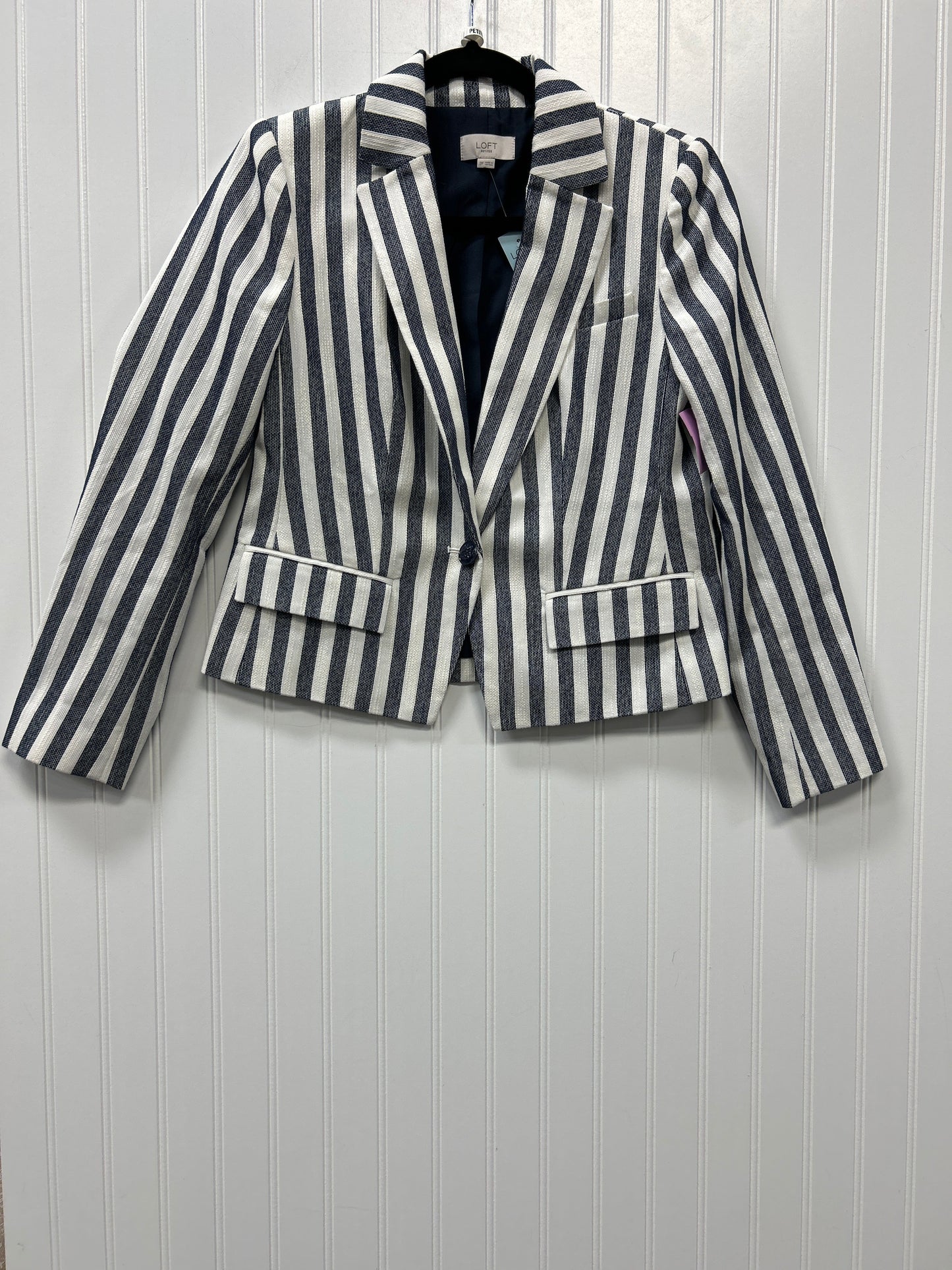 Blazer By Loft In Blue & Cream, Size:2P