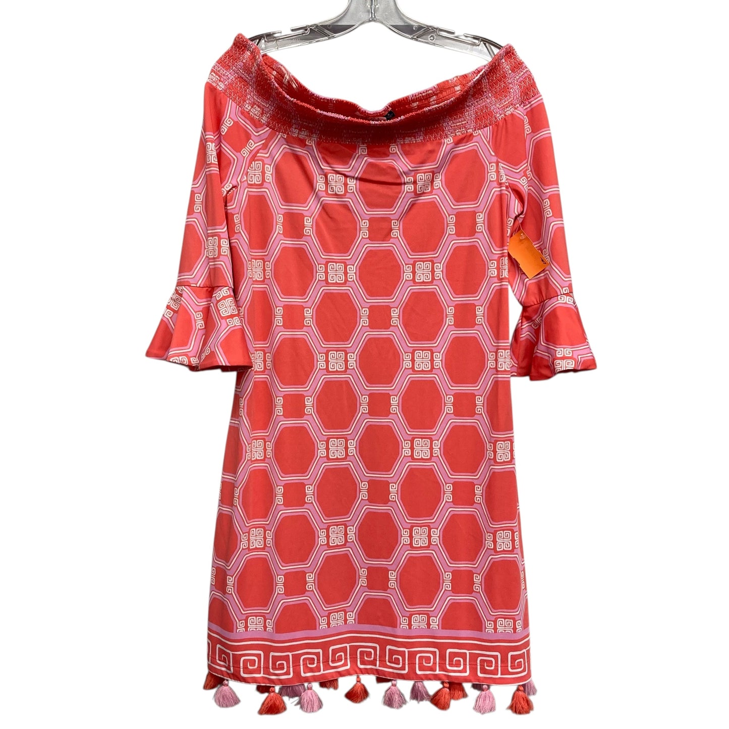 Dress Casual Short By Cabana Life In Orange & Pink, Size:M