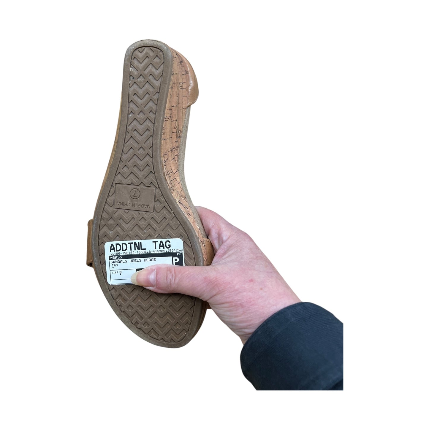 Sandals Heels Wedge By Bass In Tan, Size:7