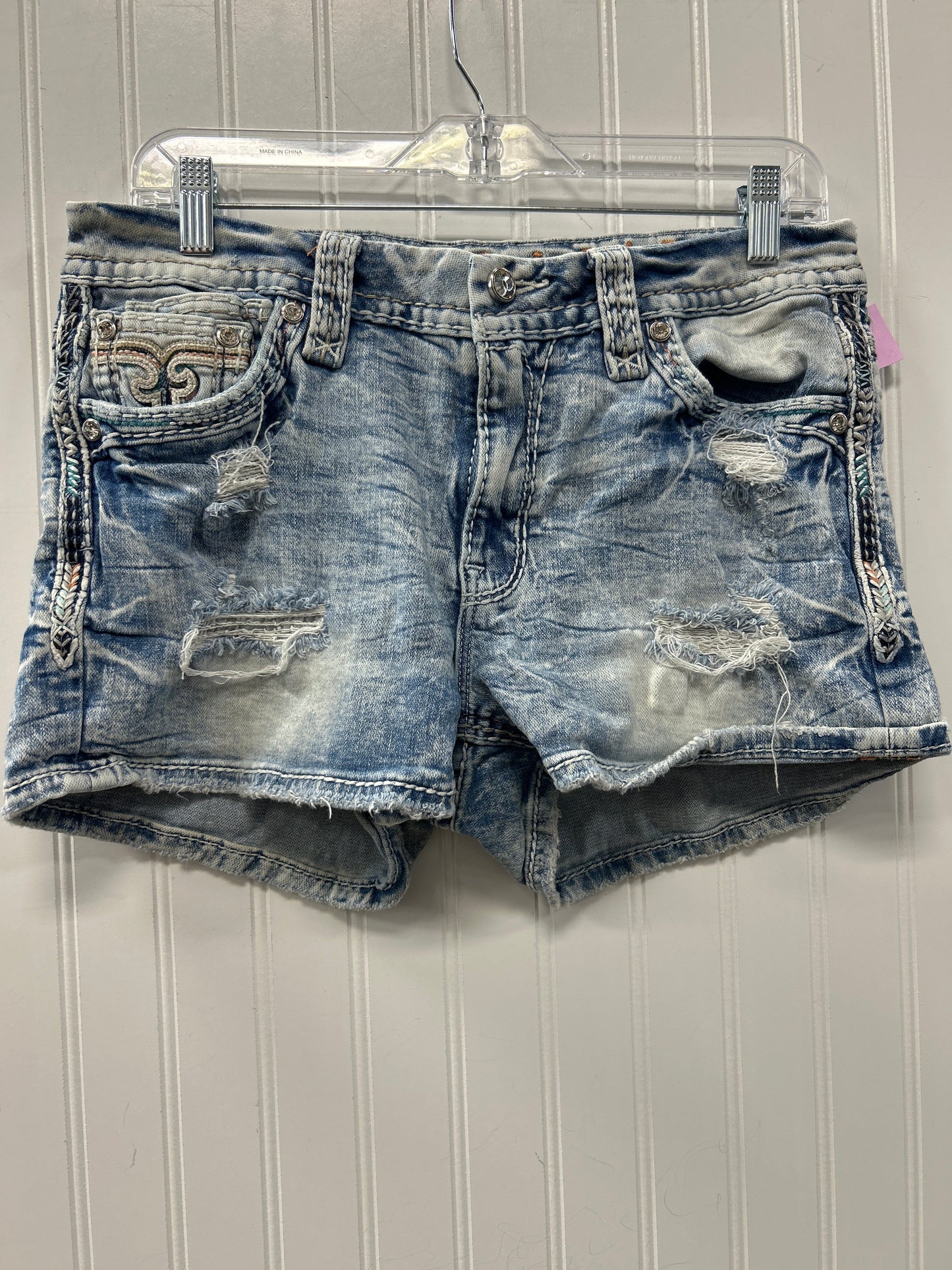 Shorts By Rock Revival In Blue Denim, Size:8