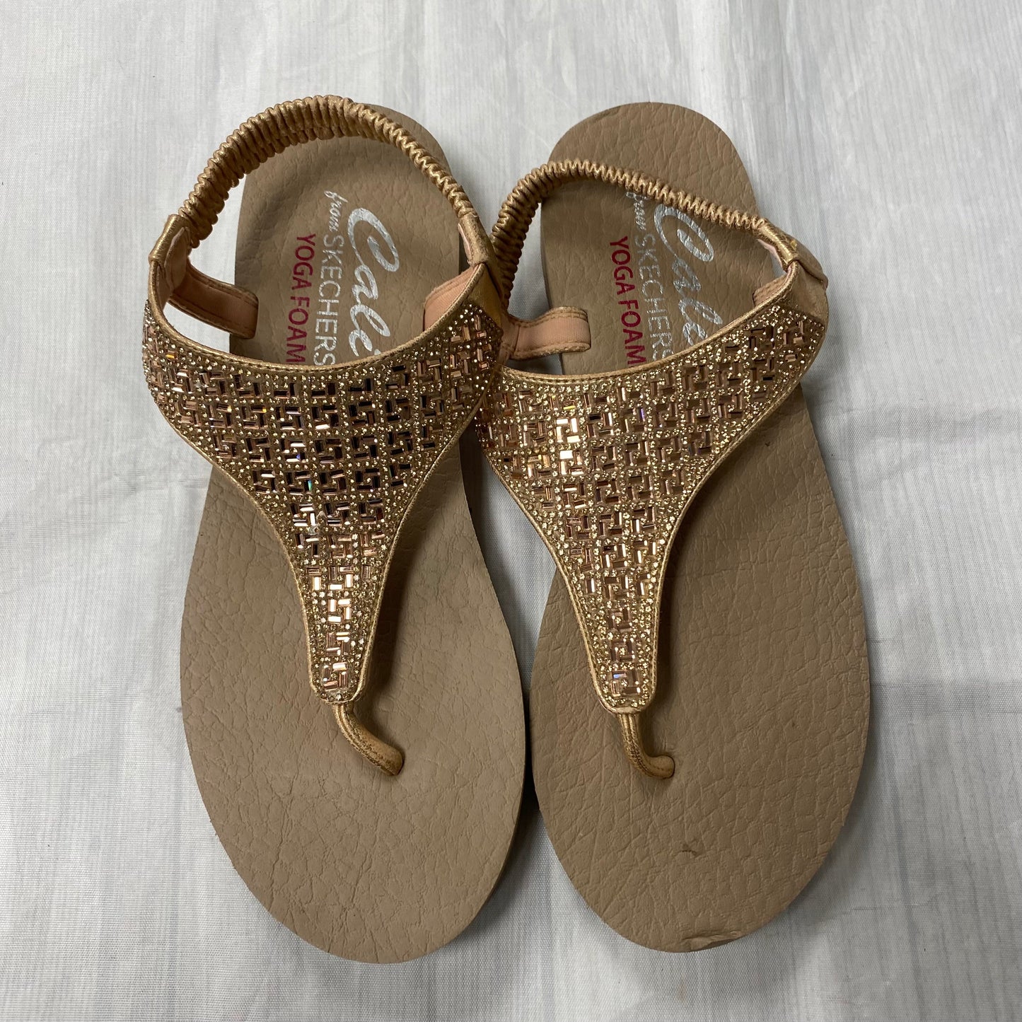 Sandals Flats By Skechers In Rose Gold, Size:10
