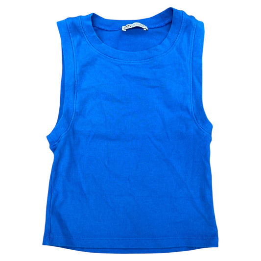 Top Sleeveless Basic By Zara In Blue, Size:M