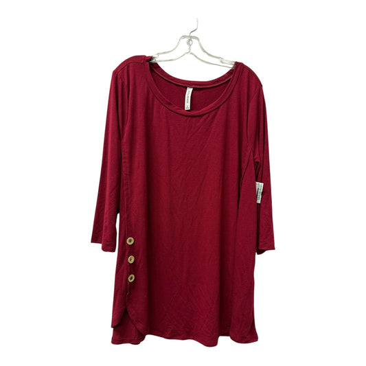 Top Ls By Zenana In Red, Size:3X