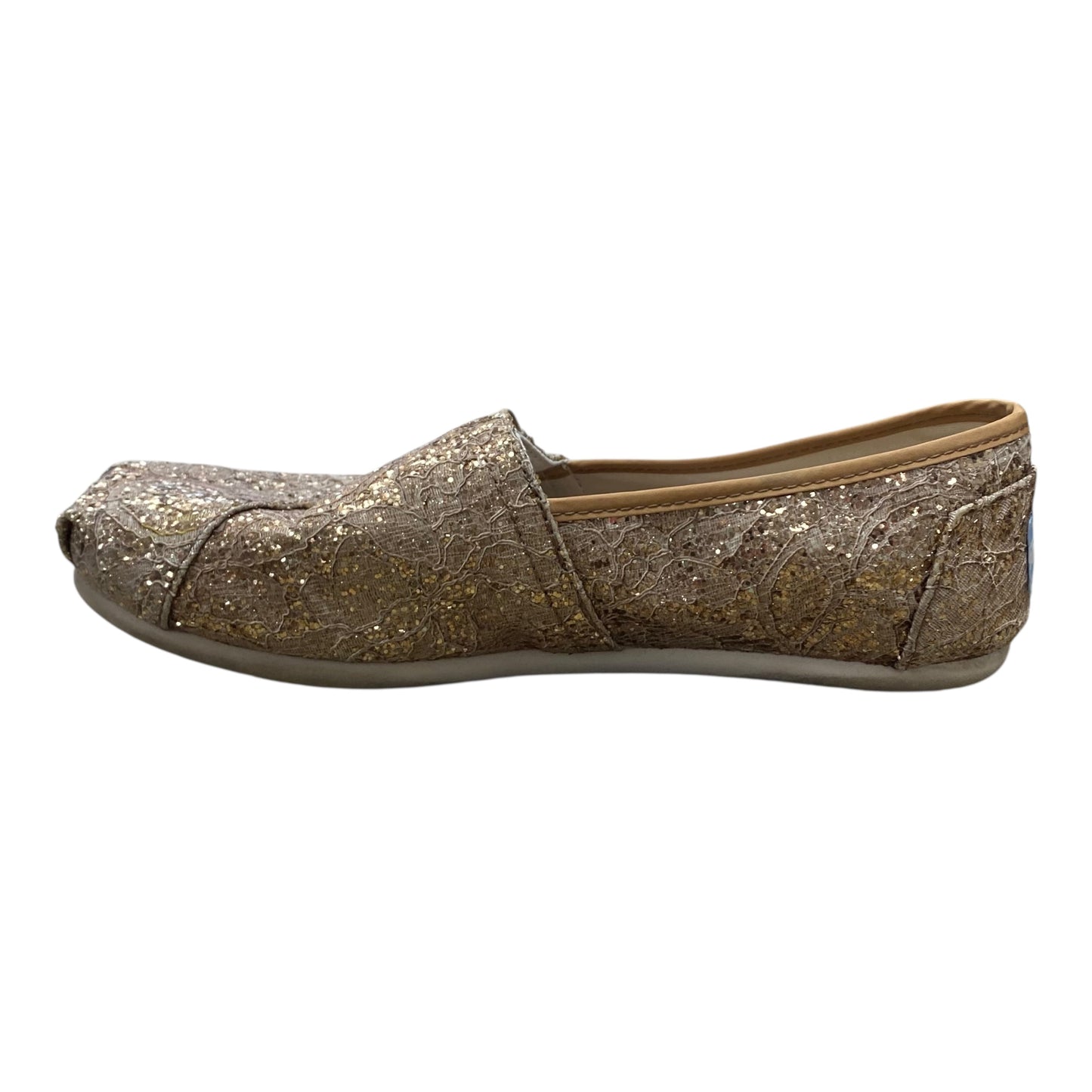 Shoes Flats By Toms In Gold, Size:8