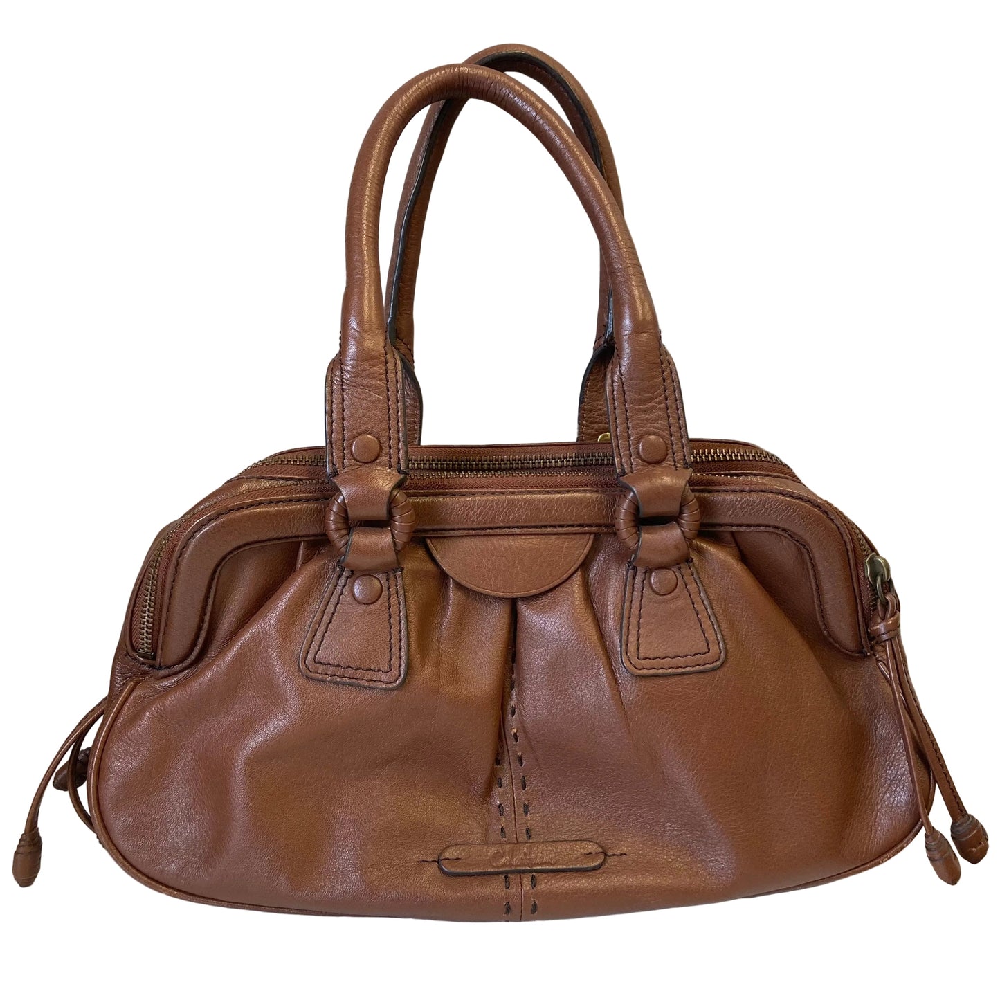 Handbag Leather By Cole-Haan In Brown, Size:Medium