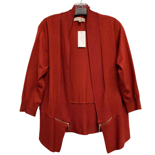 Sweater Cardigan By Philosophy In Red, Size:Xl