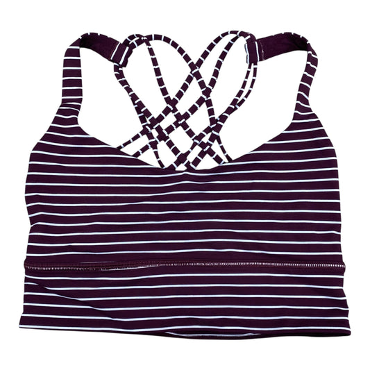 Athletic Bra By Lululemon In Striped Pattern, Size:6