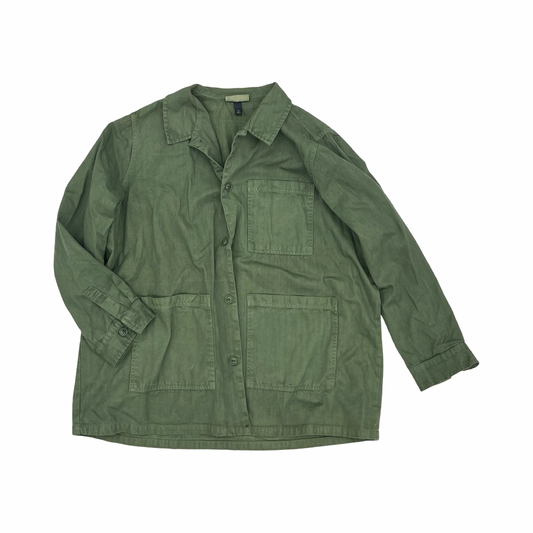 Jacket Shirt By Universal Thread In Green Denim, Size:Xxl