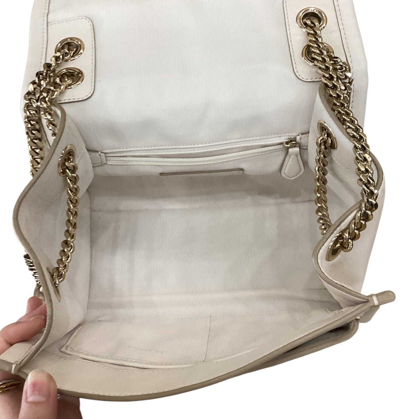 Handbag Designer By Coach In Cream, Size:Medium
