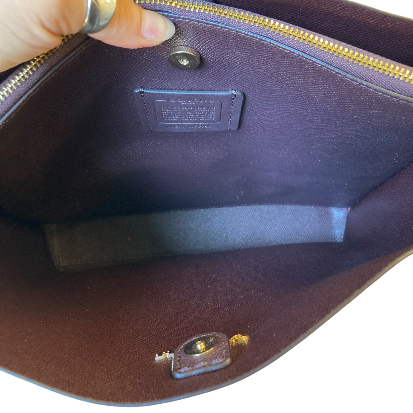 Handbag Designer By Coach In Maroon, Size:Medium