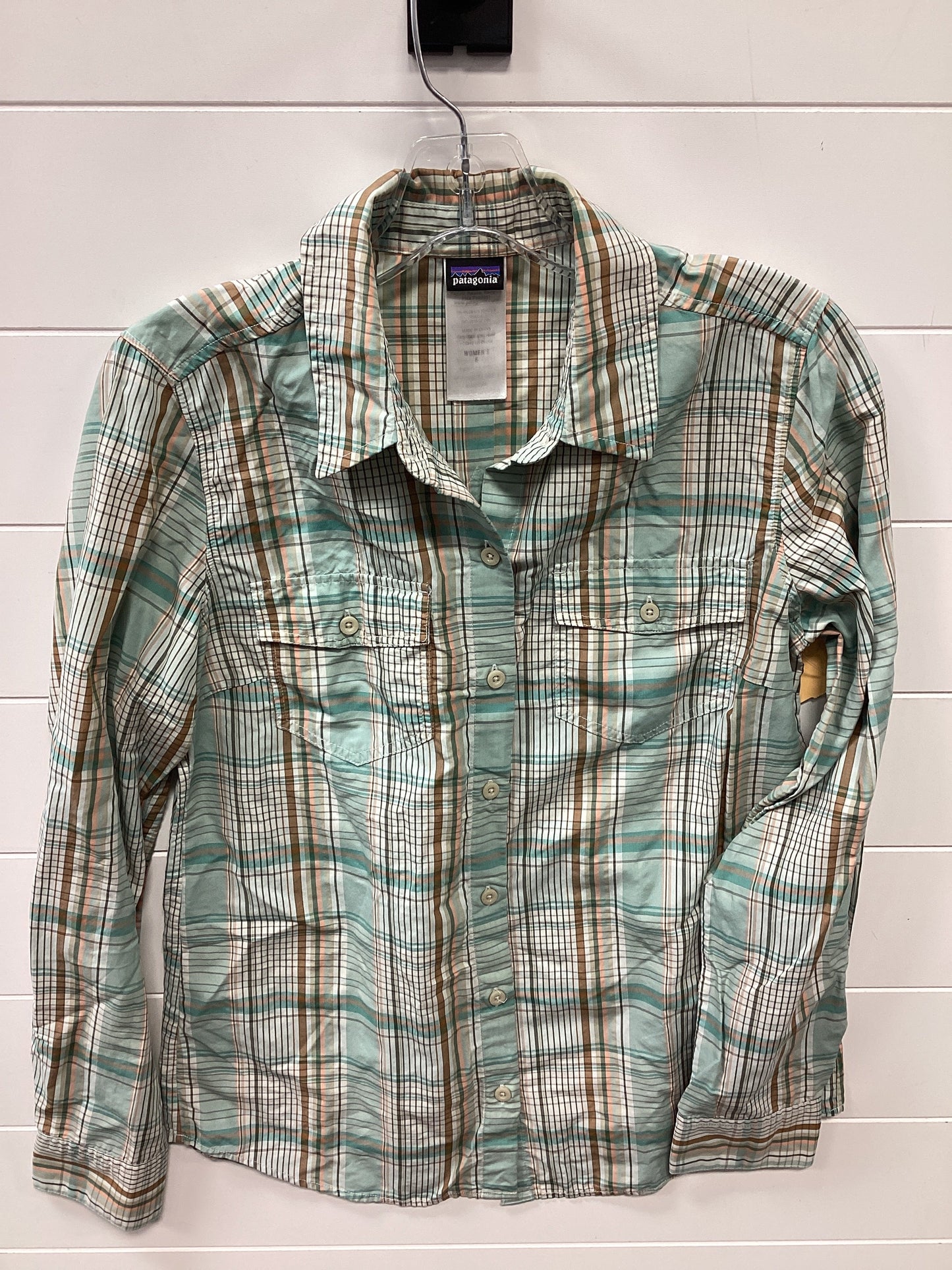 Athletic Top Ls Collar By Patagonia In Green, Size:6