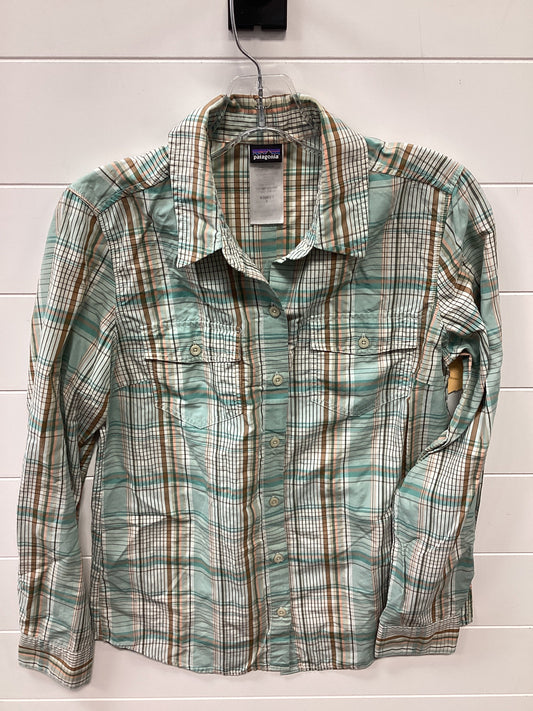 Athletic Top Ls Collar By Patagonia In Green, Size:6