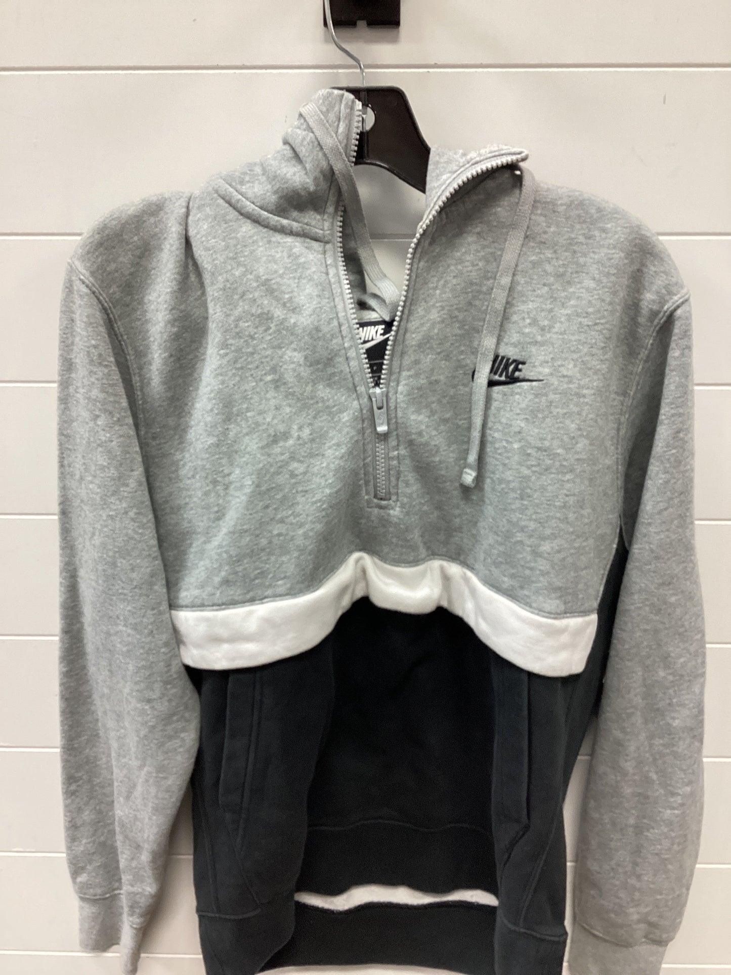 Athletic Sweatshirt Hoodie By Nike Apparel In Grey, Size:S
