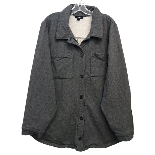 Jacket Shirt By Torrid In Grey, Size:4X