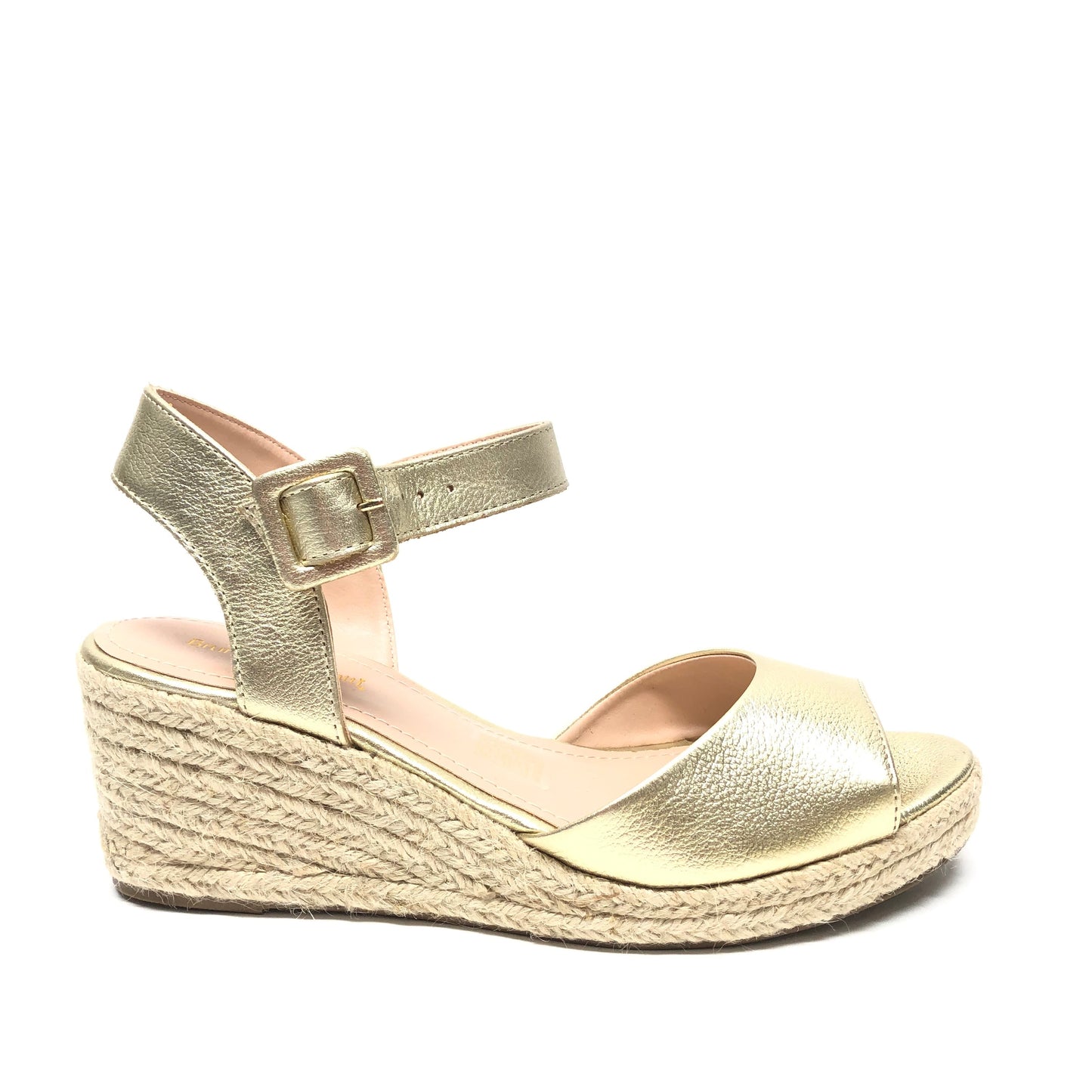 Gold Sandals Heels Wedge Clothes Mentor, Size 8