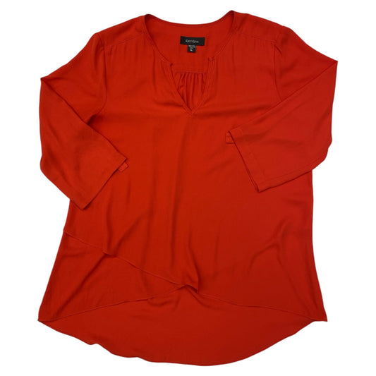 Top 3/4 Sleeve By Karen Kane In Orange, Size:Xl